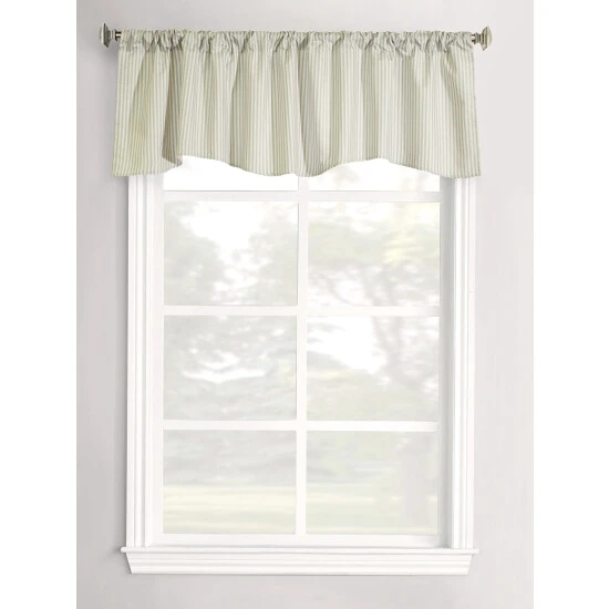 Deals ๐ Vermont Country Store Insulated Ticking Stripe Lined Rod Pocket Scalloped Valance Burgundy ๐ 6 Deals ๐ Vermont Country Store Insulated Ticking Stripe Lined Rod Pocket Scalloped Valance Burgundy ๐ - Image 6