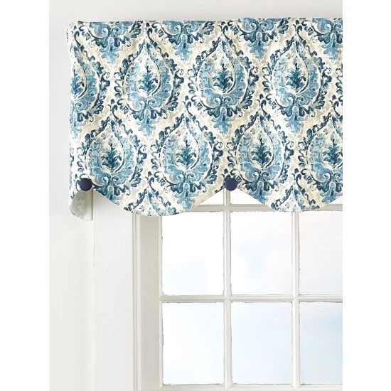 Buy 𧨠Vermont Country Store Fenton Medallion Rod Pocket Scalloped Button Valance Teal π 2 Buy 𧨠Vermont Country Store Fenton Medallion Rod Pocket Scalloped Button Valance Teal π - Image 2