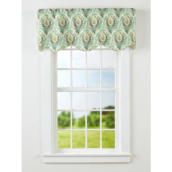 Buy 𧨠Vermont Country Store Fenton Medallion Rod Pocket Scalloped Button Valance Teal π 4 Buy 𧨠Vermont Country Store Fenton Medallion Rod Pocket Scalloped Button Valance Teal π - Image 4
