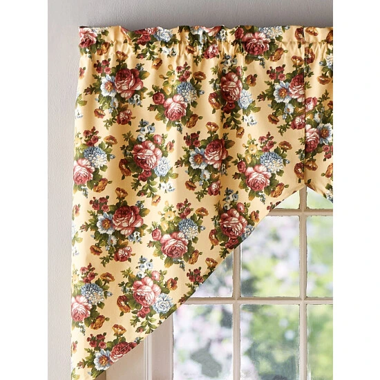 Buy π Vermont Country Store Tapestry Rose Rod Pocket Swag Pair Butter π 2 Buy π Vermont Country Store Tapestry Rose Rod Pocket Swag Pair Butter π - Image 2