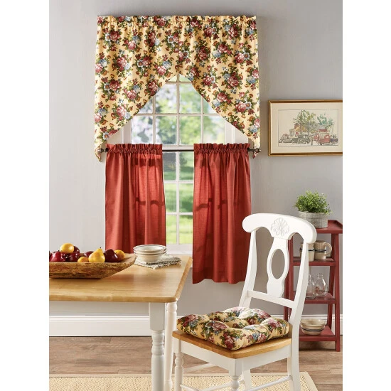 Buy π Vermont Country Store Tapestry Rose Rod Pocket Swag Pair Butter π 6 Buy π Vermont Country Store Tapestry Rose Rod Pocket Swag Pair Butter π - Image 6