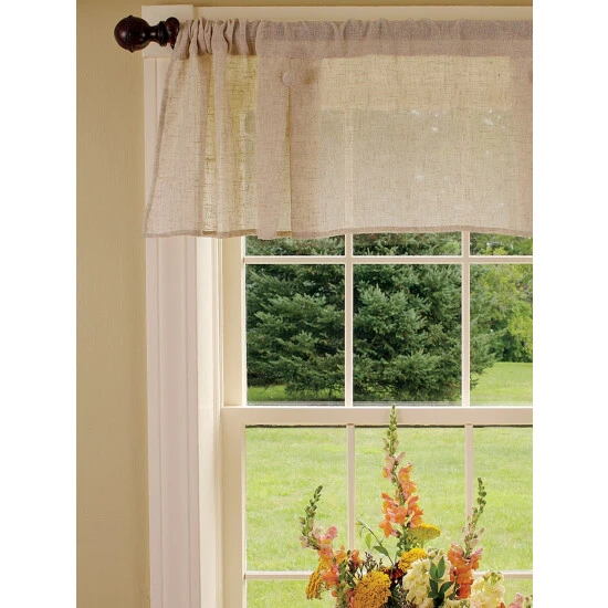 Best Pirce π Vermont Country Store Sheer Linen Rod Pocket 2-Button Pleated Valance Gray β€οΈ 2 Best Pirce π Vermont Country Store Sheer Linen Rod Pocket 2-Button Pleated Valance Gray β€οΈ - Image 2