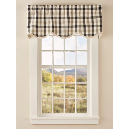 New π Vermont Country Store Homestead Check Lined Scalloped Valance Blue π 5 New π Vermont Country Store Homestead Check Lined Scalloped Valance Blue π - Image 5