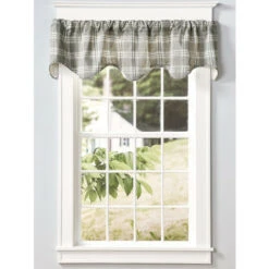 Budget 👍 Vermont Country Store Bentley Plaid Lined Rod Pocket Scalloped Valance Blue 😉 -Cheap Curtains Store unnamed file 1727