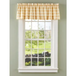Outlet 😀 Vermont Country Store Sutton Check Rod Pocket Tailored Valance Blue Check 🥰 -Cheap Curtains Store unnamed file 1750