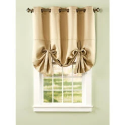 Promo ✨ Vermont Country Store Supreme Blackout Grommet Top Tie-Up Valance Sand 🔥 -Cheap Curtains Store unnamed file 1760