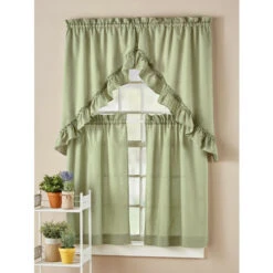 Cheapest 🤩 Vermont Country Store Carolyn's Colorful Rod Pocket Ruffled Swag Pair Yellow ✨ -Cheap Curtains Store unnamed file 1773