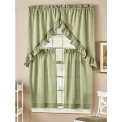 Cheapest 🤩 Vermont Country Store Carolyn's Colorful Rod Pocket Ruffled Swag Pair Yellow ✨ -Cheap Curtains Store unnamed file 1775