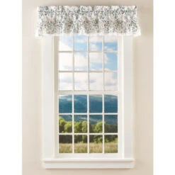 Best Pirce ❤️ Vermont Country Store Floral And Lace Rod Pocket Tailored Valance White Floral 💯