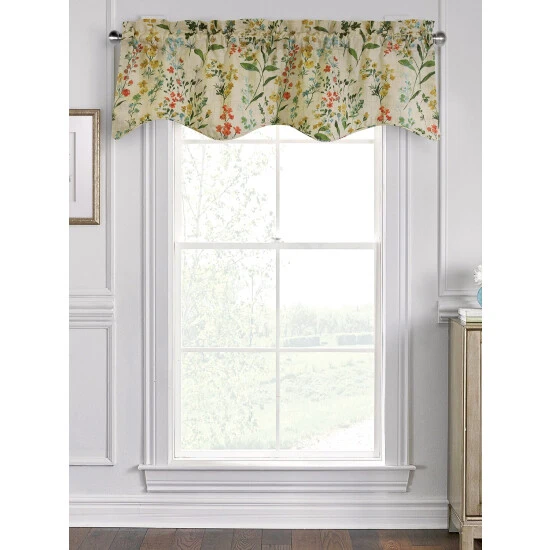 New ๐ Vermont Country Store Cottage Garden Lined Rod Pocket Scalloped Valance Cream Multi ๐ 1 New ๐ Vermont Country Store Cottage Garden Lined Rod Pocket Scalloped Valance Cream Multi ๐