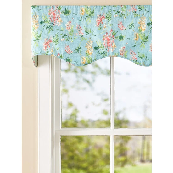 Best Sale π Vermont Country Store Wisteria Lined Rod Pocket Scalloped Valance Light Blue 𧨠2 Best Sale π Vermont Country Store Wisteria Lined Rod Pocket Scalloped Valance Light Blue 𧨠- Image 2