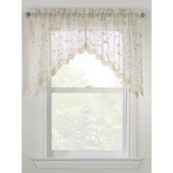 Promo 👍 Vermont Country Store Embroidered Scalloped Rod Pocket Swag Pair Cream 🥰 -Cheap Curtains Store unnamed file 1822