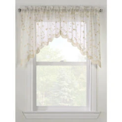 Promo 👍 Vermont Country Store Embroidered Scalloped Rod Pocket Swag Pair Cream 🥰 -Cheap Curtains Store unnamed file 1823