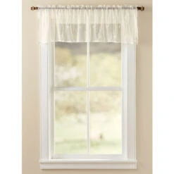 Hot Sale ❤️ Vermont Country Store Honeybee Lace Rod Pocket Valance White ❤️