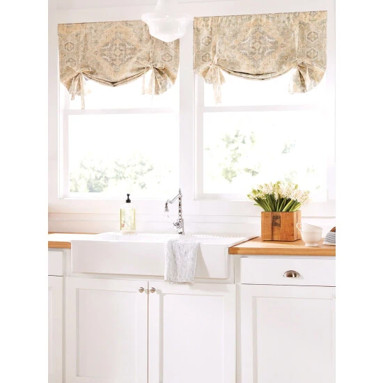 Outlet β Vermont Country Store Antiqued Watercolor Rod Pocket Tie-Up Valance Celadon π 2 Outlet β Vermont Country Store Antiqued Watercolor Rod Pocket Tie-Up Valance Celadon π - Image 2