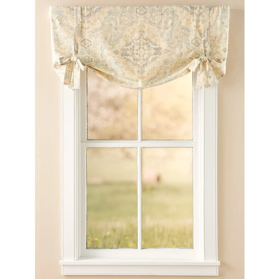 Outlet β Vermont Country Store Antiqued Watercolor Rod Pocket Tie-Up Valance Celadon π 4 Outlet β Vermont Country Store Antiqued Watercolor Rod Pocket Tie-Up Valance Celadon π - Image 4