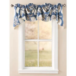 Best Pirce 👍 Vermont Country Store Seascape Toile Lined Rod Pocket Austrian Valance, In 2 Sizes Khaki ✨ -Cheap Curtains Store unnamed file 1915