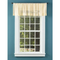 Hot Sale 😍 Vermont Country Store Lacy Medallion Rod Pocket Tailored Valance Gray ⌛