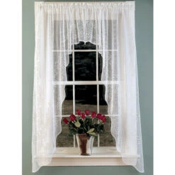 Best Pirce 🔔 Vermont Country Store Divine Sheer Rod Pocket Swag Pair White ⌛ -Cheap Curtains Store unnamed file 1952