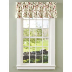 Best Sale 👍 Vermont Country Store Arbor Lane Rod Pocket Tailored Valance Ivory And Red 🔥 -Cheap Curtains Store unnamed file 1998