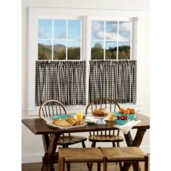 Wholesale 💯 Vermont Country Store Cabin Check Rod Pocket Tiers Black ❤️ -Cheap Curtains Store unnamed file 2