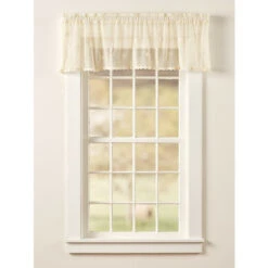 Best Sale ✔️ Vermont Country Store Honeybee Lace Rod Pocket Valance With Trim White 🔥