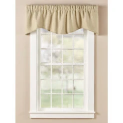 Hot Sale 👏 Vermont Country Store Hudson Dot Room-Darkening Rod Pocket M-Shaped Valance Stone ⌛