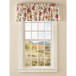 Best Sale 😍 Vermont Country Store New England Garden Lined Rod Pocket Valance Red Floral ⭐ -Cheap Curtains Store unnamed file 2028