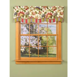 Budget βοΈ Vermont Country Store Hearthwood Floral Layered Scalloped Valance Red Floral βοΈ