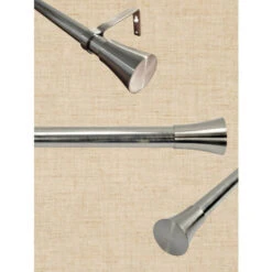 Brand new 😀 Vermont Country Store Indoor/Outdoor Flare Finial Curtain Rod, 1 Inch Brushed Nickle ⭐