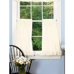 Wholesale 🎉 Vermont Country Store Wide Ruffles Rod Pocket Tiers Natural ⌛