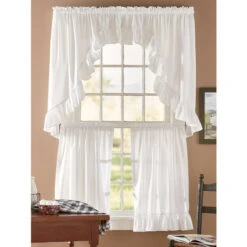 Wholesale 🎉 Vermont Country Store Wide Ruffles Rod Pocket Tiers Natural ⌛ -Cheap Curtains Store unnamed file 245