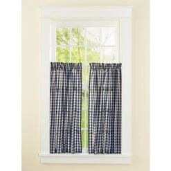 Wholesale 💯 Vermont Country Store Cabin Check Rod Pocket Tiers Black ❤️