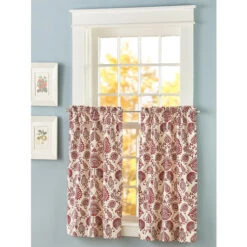 Deals ⭐ Vermont Country Store Country Floral Rod Pocket Tiers Black 💯