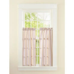 Coupon ✨ Vermont Country Store French Ticking Rod Pocket Tiers Red ⌛