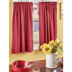 Best deal ❤️ Vermont Country Store Solid Cotton Duck Rod Pocket Tiers Navy 🔥