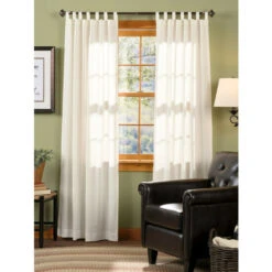 Top 10 👍 Vermont Country Store Striped Semi-Sheer Tab Top Panel Natural ⭐