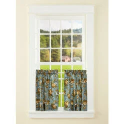 Promo 🌟 Vermont Country Store Tapestry Rose Rod Pocket Tiers Light Sage 👍