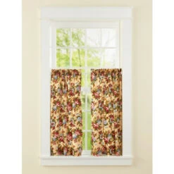 Promo 🌟 Vermont Country Store Tapestry Rose Rod Pocket Tiers Light Sage 👍 -Cheap Curtains Store unnamed file 348