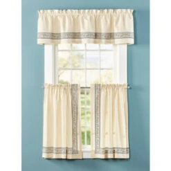 Discount 👏 Vermont Country Store Stenciled Border Rod Pocket Muslin Tiers 🧨 -Cheap Curtains Store unnamed file 383