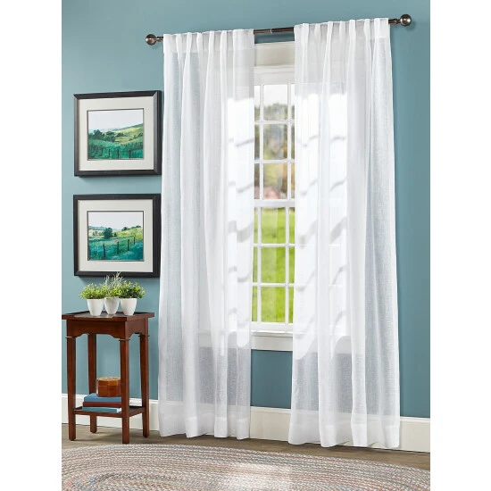 Promo ⭐ Vermont Country Store Pure Linen Rod Pocket Panel With Back Tabs White ⌛ 4 Promo ⭐ Vermont Country Store Pure Linen Rod Pocket Panel With Back Tabs White ⌛ - Image 4