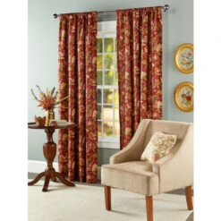 Flash Sale 👍 Vermont Country Store Hearthwood Floral Lined Rod Pocket Curtains Natural 👏 -Cheap Curtains Store unnamed file 397