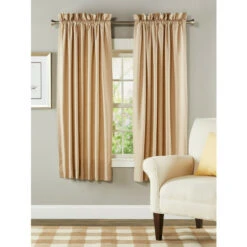 Discount ✔️ Vermont Country Store Original Weaver's Cloth Rod Pocket Curtains Natural ⭐
