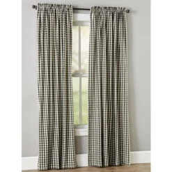 New ✨ Vermont Country Store Cabin Check Rod Pocket Curtains Natural 🌟 -Cheap Curtains Store unnamed file 436