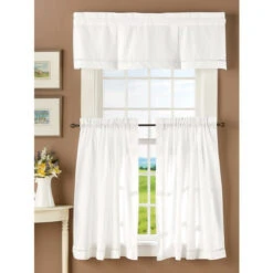 Cheapest 😀 Vermont Country Store Diamond Band Rod Pocket Tiers White ✨ -Cheap Curtains Store unnamed file 451
