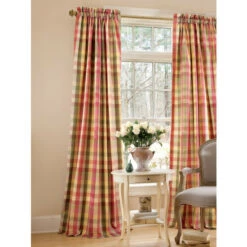Hot Sale 😀 Vermont Country Store Moire Plaid Rod Pocket Curtains Rose 👍 -Cheap Curtains Store unnamed file 53