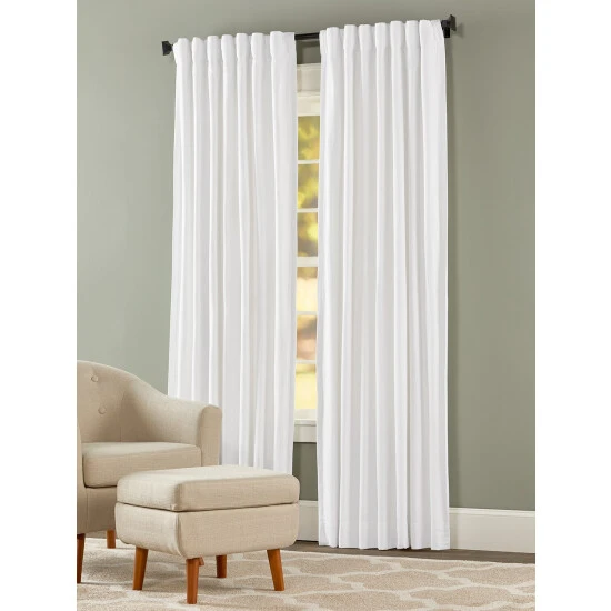 Outlet ⭐ Vermont Country Store Soft Chevron Lined Rod Pocket Long Panel With Back Tabs Oatmeal ✨ 2 Outlet ⭐ Vermont Country Store Soft Chevron Lined Rod Pocket Long Panel With Back Tabs Oatmeal ✨ - Image 2