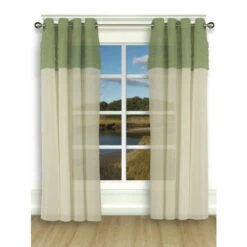 Outlet π Vermont Country Store Portico Pleats Grommet Top Curtains Gray/white β