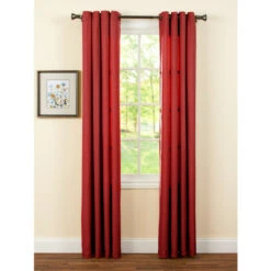 Brand new 🔔 Vermont Country Store Amelia Grommet Top Long Panel Pomegranate Red 👍 -Cheap Curtains Store unnamed file 589