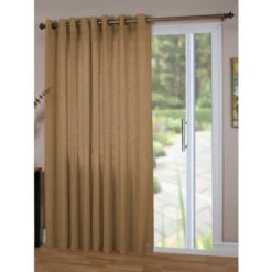 Wholesale ✔️ Vermont Country Store Lined Sheer Linen Grommet Top Patio Panel Toffee ⭐